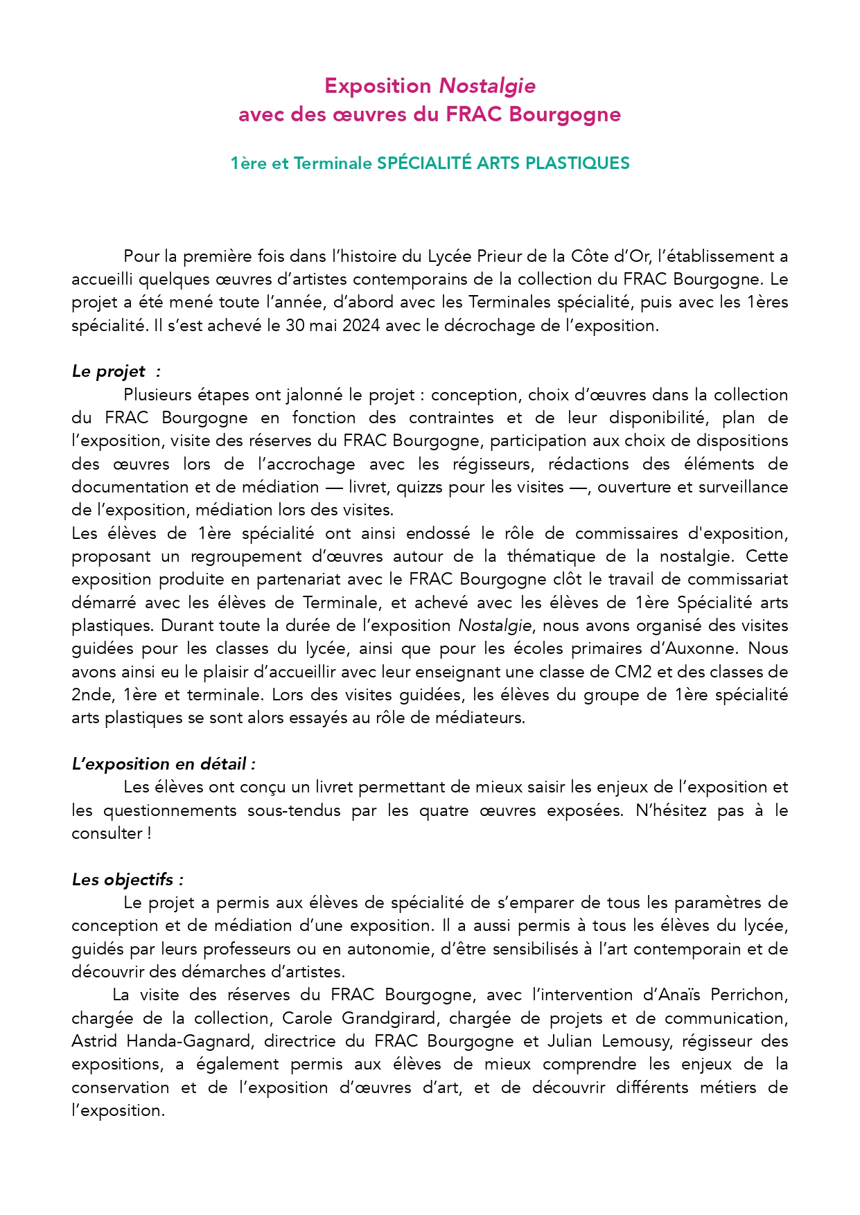 CR Projet Expo FRAC page 0001
